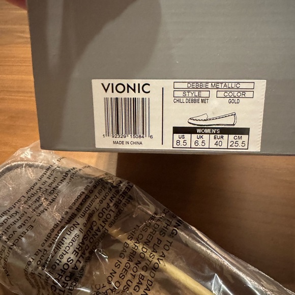Vionic Women's Debbie Metallic Gold Loafers- 8.5, NIB - Picture 6 of 7